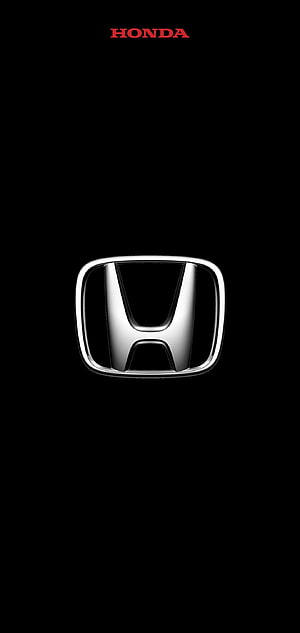 Sleek Chrome Honda Emblem on Black Background HD phone wallpaper