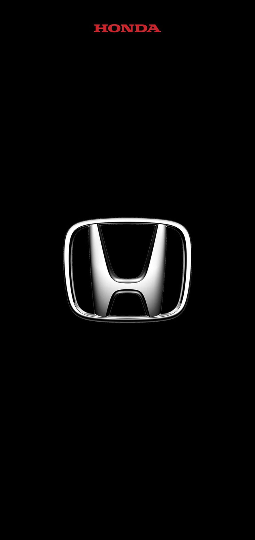 Sleek Chrome Honda Emblem on Black Background HD phone wallpaper