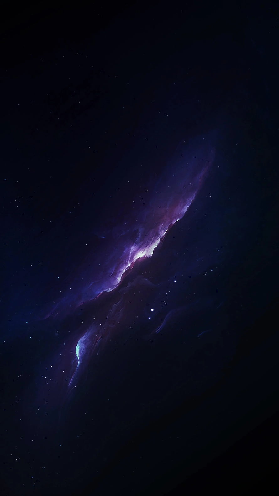 Mystical Purple Nebula and Starry Night Sky Space Wallpaper HD phone wallpaper