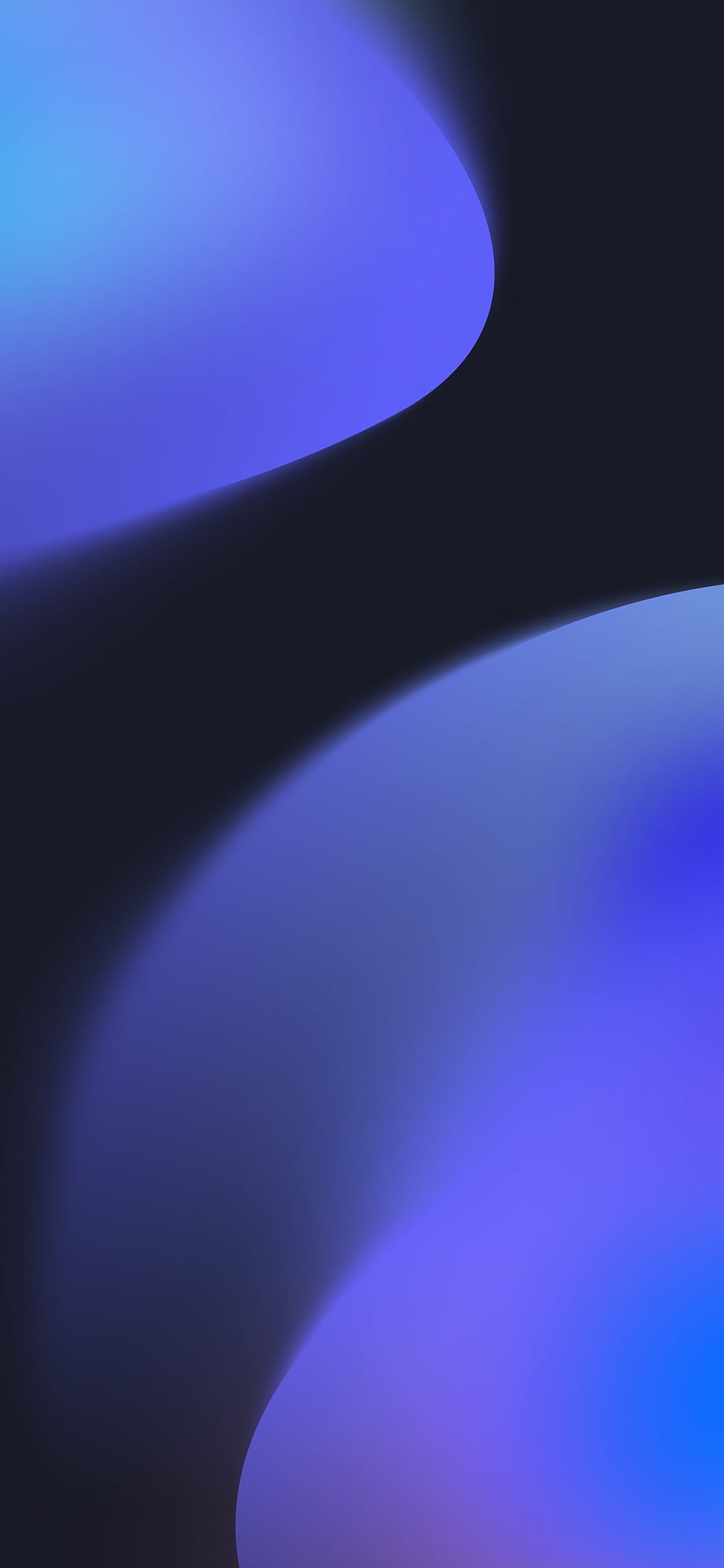 Abstract Blue and Purple Gradient with Dark Curved Shapes HD phone wallpaper