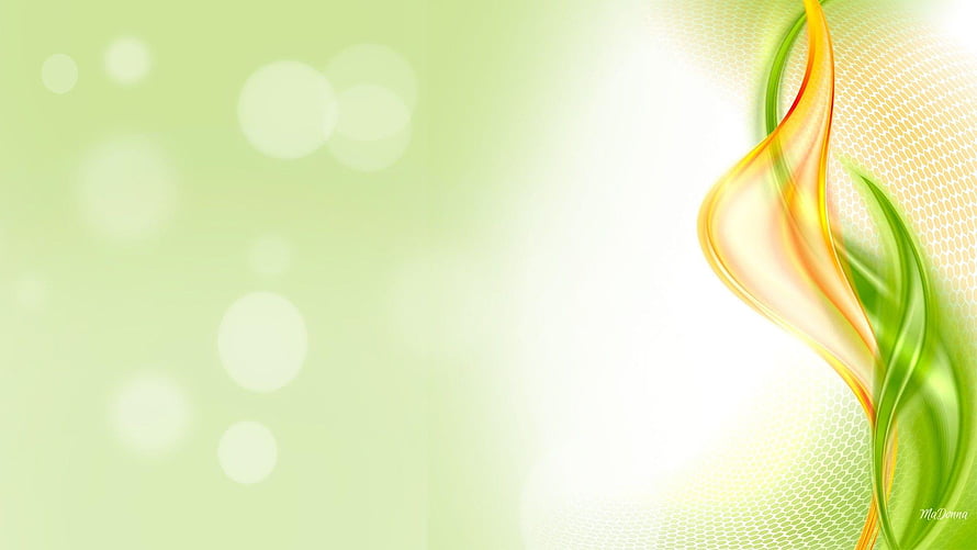 Abstract Green and Orange Swirls with Bokeh Background HD wallpaper