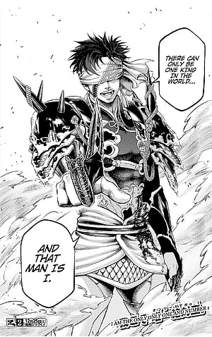 Qin Shi Huang in ornate armor from Record of Ragnarok manga panel HD phone wallpaper