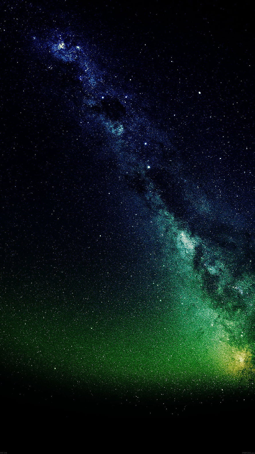 Milky Way Galaxy Night Sky with Green Aurora Glow and Star Field HD phone wallpaper