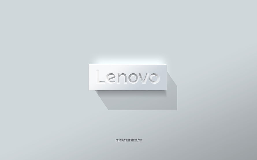 Minimalist Lenovo 3D Logo Emblem on a Clean White Surface HD wallpaper