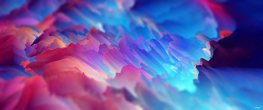 Vibrant Abstract Digital Art with Flowing Pink and Blue Color Gradients HD wallpaper