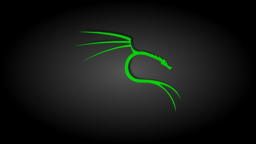 Minimalist Green Dragon Silhouette on Dark Background HD wallpaper