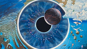 Pink Floyd Pulse Album Cover Art Featuring Cosmic Eye and Planet HD wallpaper
