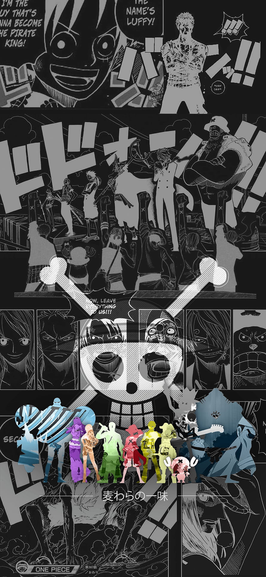 One Piece Straw Hat Pirates Manga Artwork Wallpaper, One Piece , King One Piece HD phone wallpaper