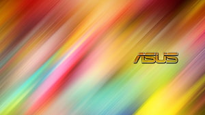 ASUS Logo on Vibrant Multicolor Diagonal Streaks Abstract Background HD wallpaper