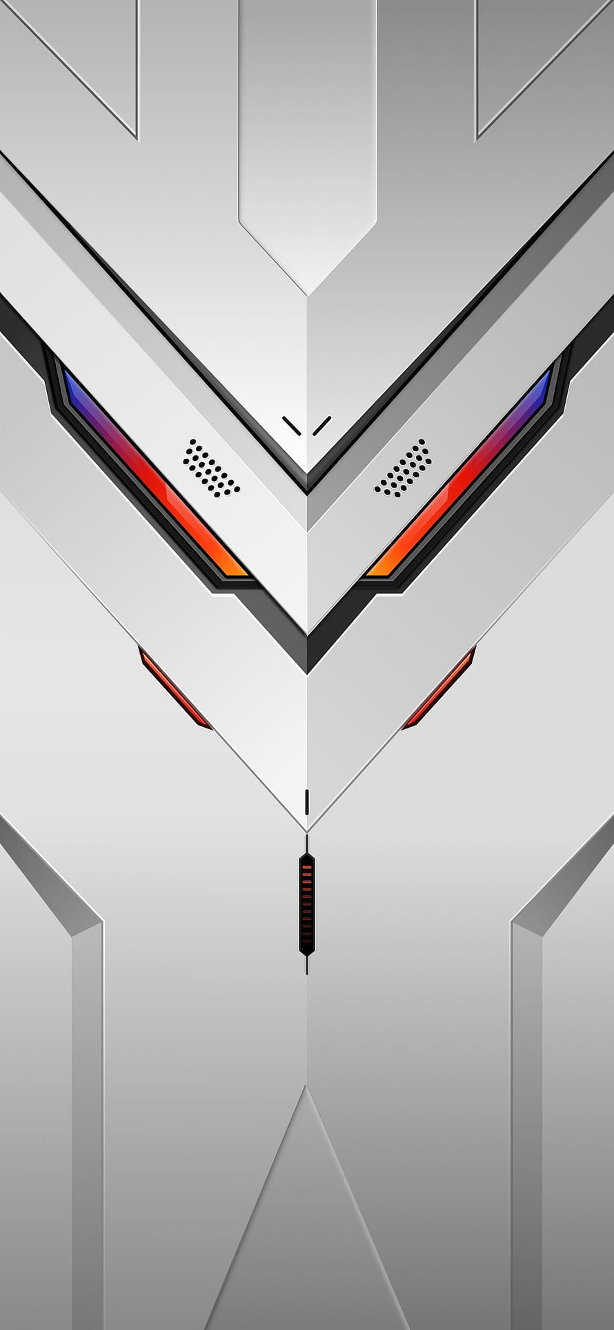 Nubia Red Magic 5S Futuristic White Phone Back Panel with RGB Lighting HD phone wallpaper