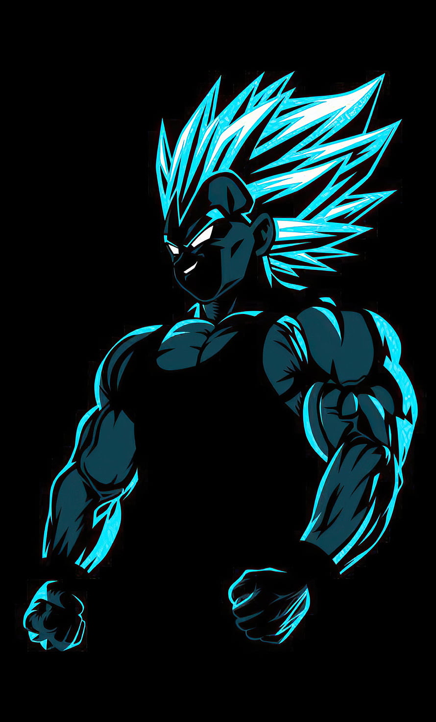 Vegeta Super Saiyan Blue Anime Character Illustration HD phone wallpaper