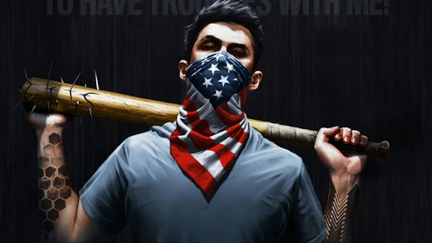 Man with American Flag Bandana and Spiked Baseball Bat in Dark Setting, Cool For Boys - Top 100 cool background, Boys Laptop HD wallpaper