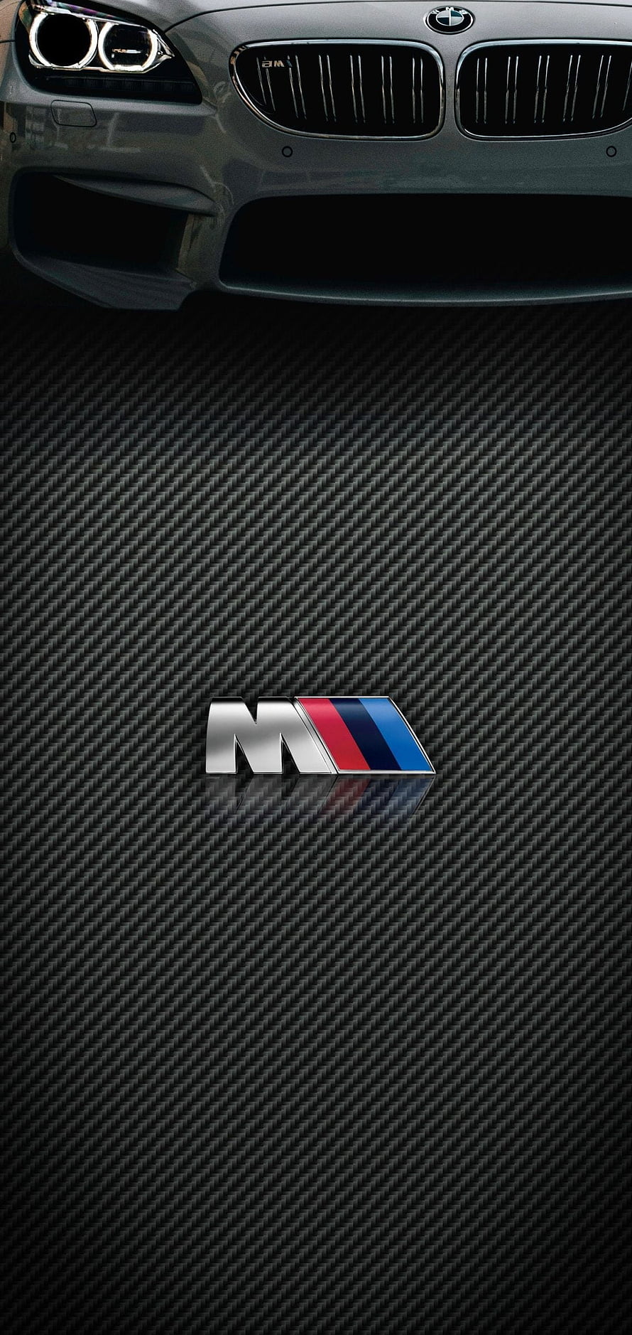 BMW M Carbon Fiber Front Grille and Headlight Close-Up HD phone wallpaper