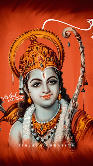 Lord Hanuman Digital Art Portrait With Golden Crown And Mace, Shri Ram, ayodhya, art, sitaram, modi, shriram HD phone wallpaper