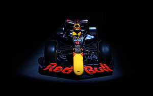Red Bull Racing RB18 Formula 1 Car Front View in Dramatic Studio Lighting HD wallpaper