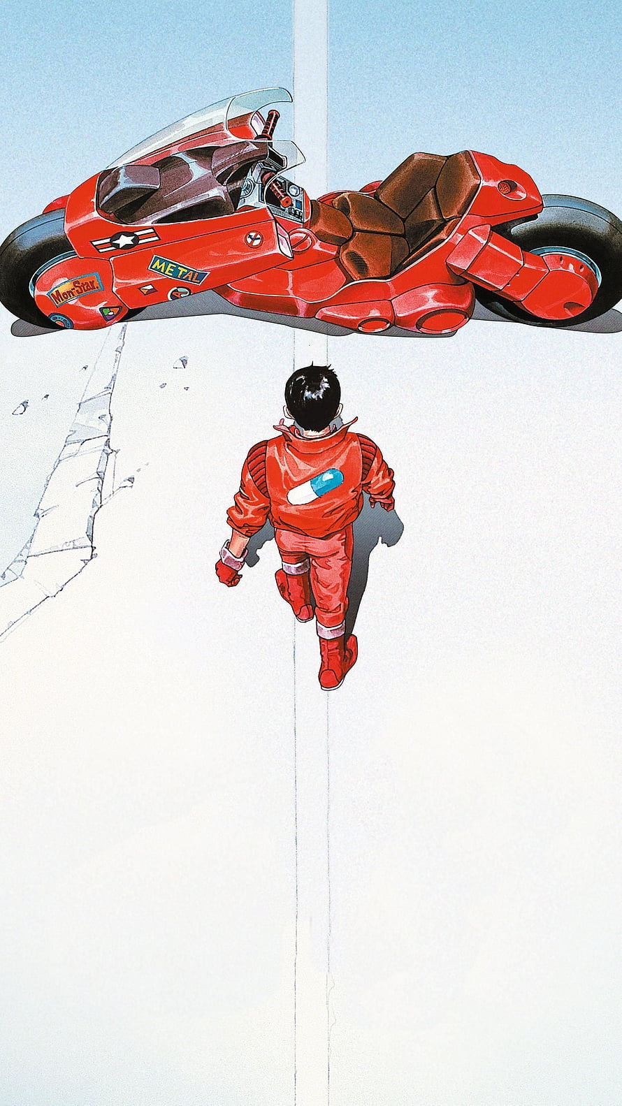 Akira Kaneda Riding Red Motorcycle Anime Artwork HD phone wallpaper