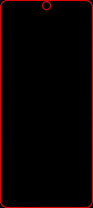 Minimalist Black Smartphone Wallpaper With Red Outline And Camera Cutout HD phone wallpaper
