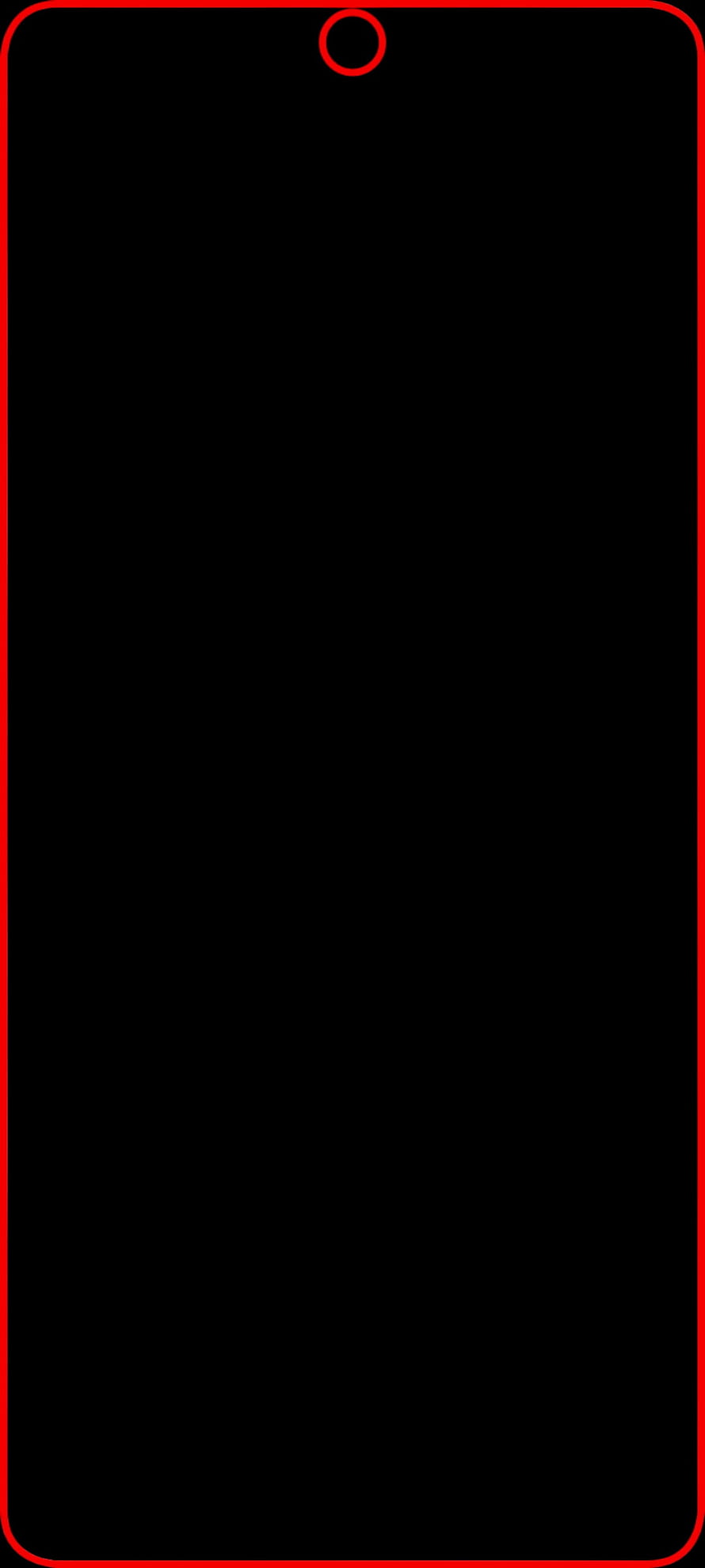 Minimalist Black Smartphone Wallpaper With Red Outline And Camera Cutout HD phone wallpaper