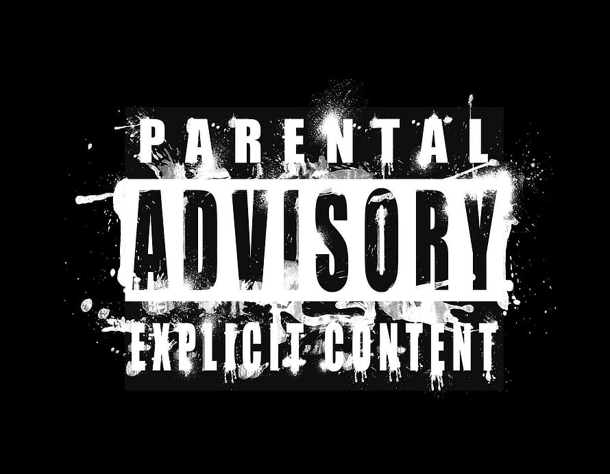 Grunge Parental Advisory Explicit Content Logo on Black Background HD wallpaper