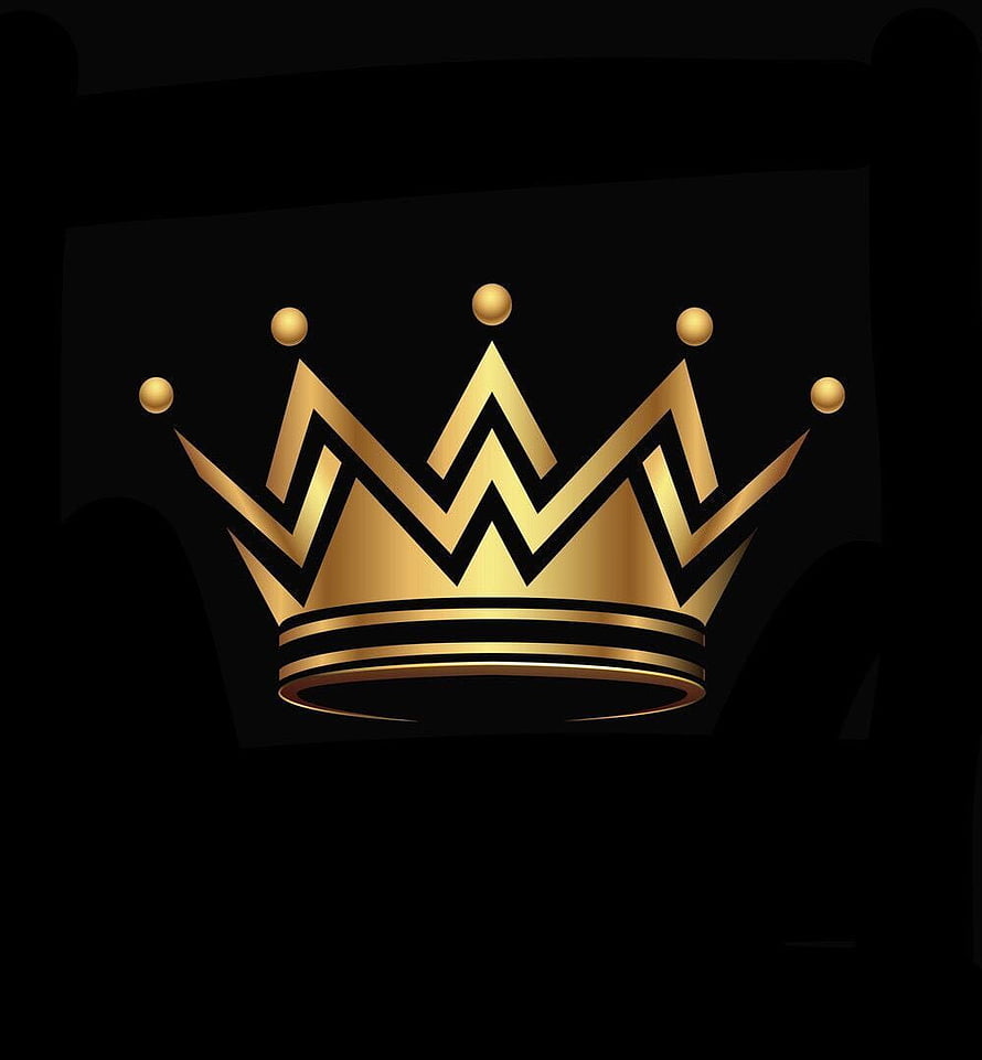 Golden Crown Emblem on Black Background, Luxury Royal Logo Design HD phone wallpaper
