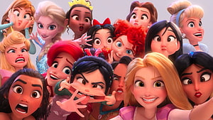 Ralph Breaks The Internet Disney Princess Group Selfie Wallpaper HD wallpaper