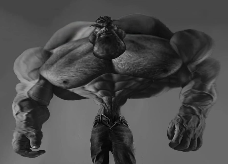 GigaChad Top Heavy Bodybuilder Meme Artwork HD wallpaper