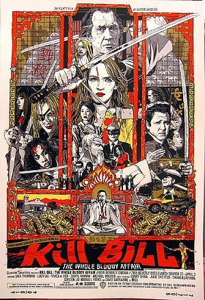 Kill Bill The Whole Bloody Affair Illustrated Movie Poster by Tsutou T HD phone wallpaper