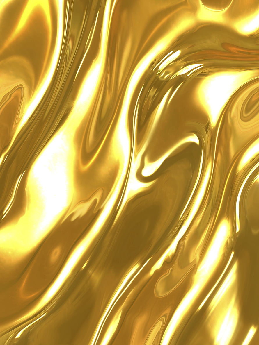 Abstract Shiny Liquid Gold Texture With Smooth Wavy Reflections And Metallic Highlights HD phone wallpaper