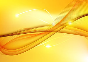 Vibrant Golden Abstract Wave Design with Flowing Lines and Light Streaks HD wallpaper
