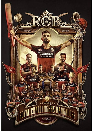 Royal Challengers Bangalore Cricket Team Poster Featuring Virat Kohli and Squad HD phone wallpaper