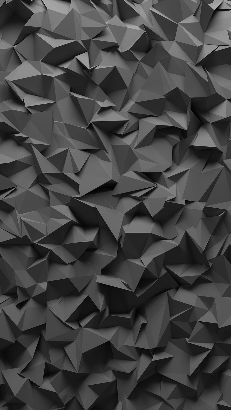 Abstract Dark Gray Low Poly Geometric 3D Triangular Faceted Surface Pattern Background HD phone wallpaper
