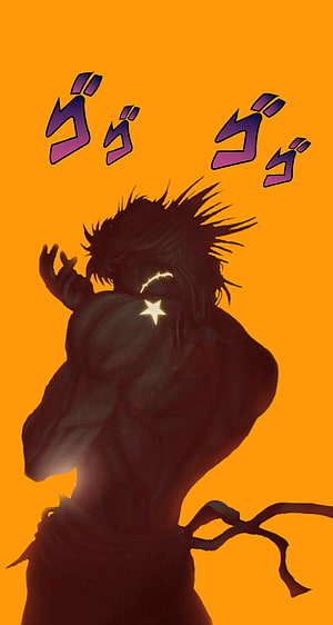DIO Brando Silhouette From JoJo's Bizarre Adventure Part 3 With Star Mark And Onomatopoeia HD phone wallpaper
