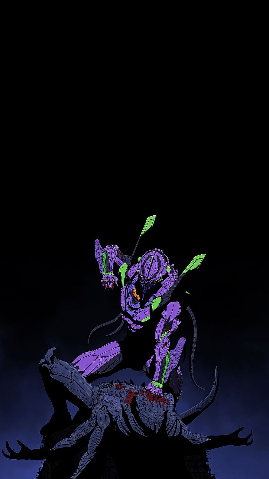 Neon Genesis Evangelion Unit-01 Purple and Green Mecha Artwork HD phone wallpaper