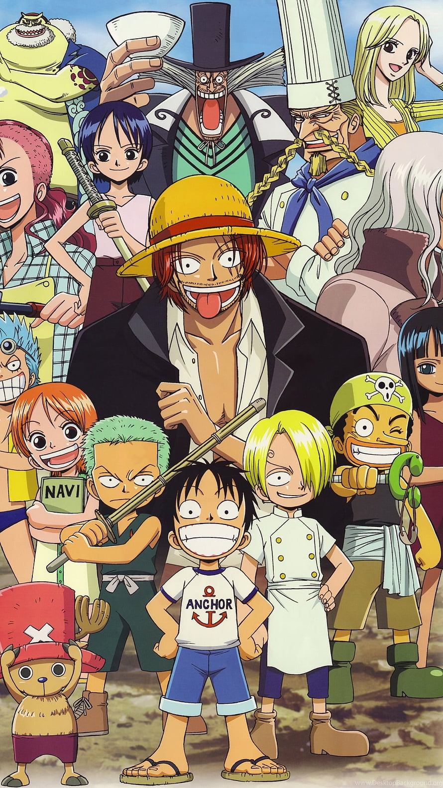 One Piece Straw Hat Pirates Crew Group Portrait Anime Wallpaper HD phone wallpaper