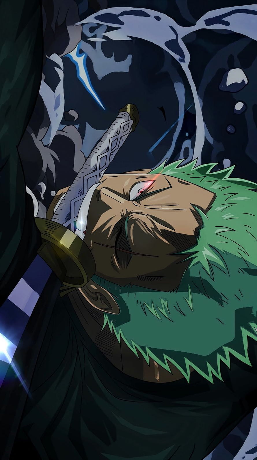 Zoro Roronoa Wielding Three Swords In Dark Anime Style HD phone wallpaper