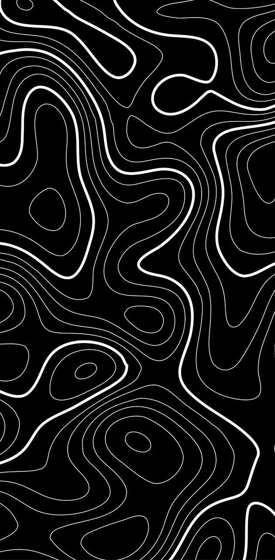Abstract Black And White Topographic Contour Line Art Pattern HD phone wallpaper