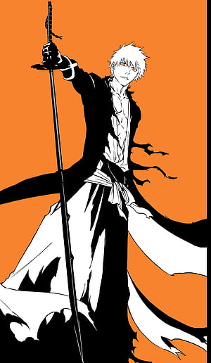 Ichigo Kurosaki Bankai Bleach Anime Character Wallpaper HD phone wallpaper