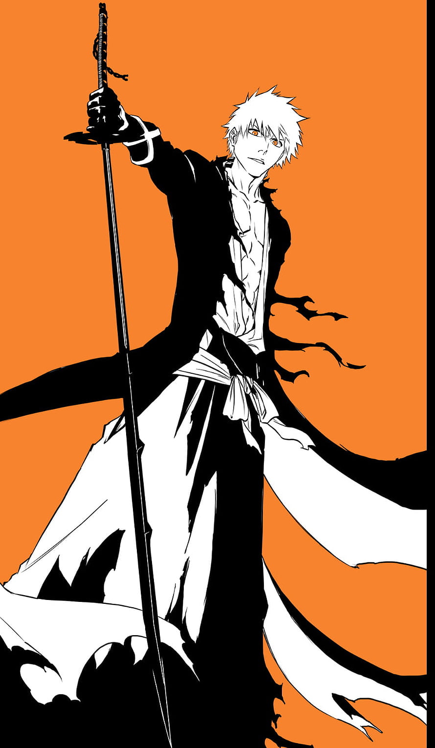Ichigo Kurosaki Bankai Bleach Anime Character Wallpaper HD phone wallpaper