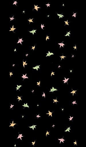 Heartstopper Falling Leaves Pattern on Black Background HD phone wallpaper