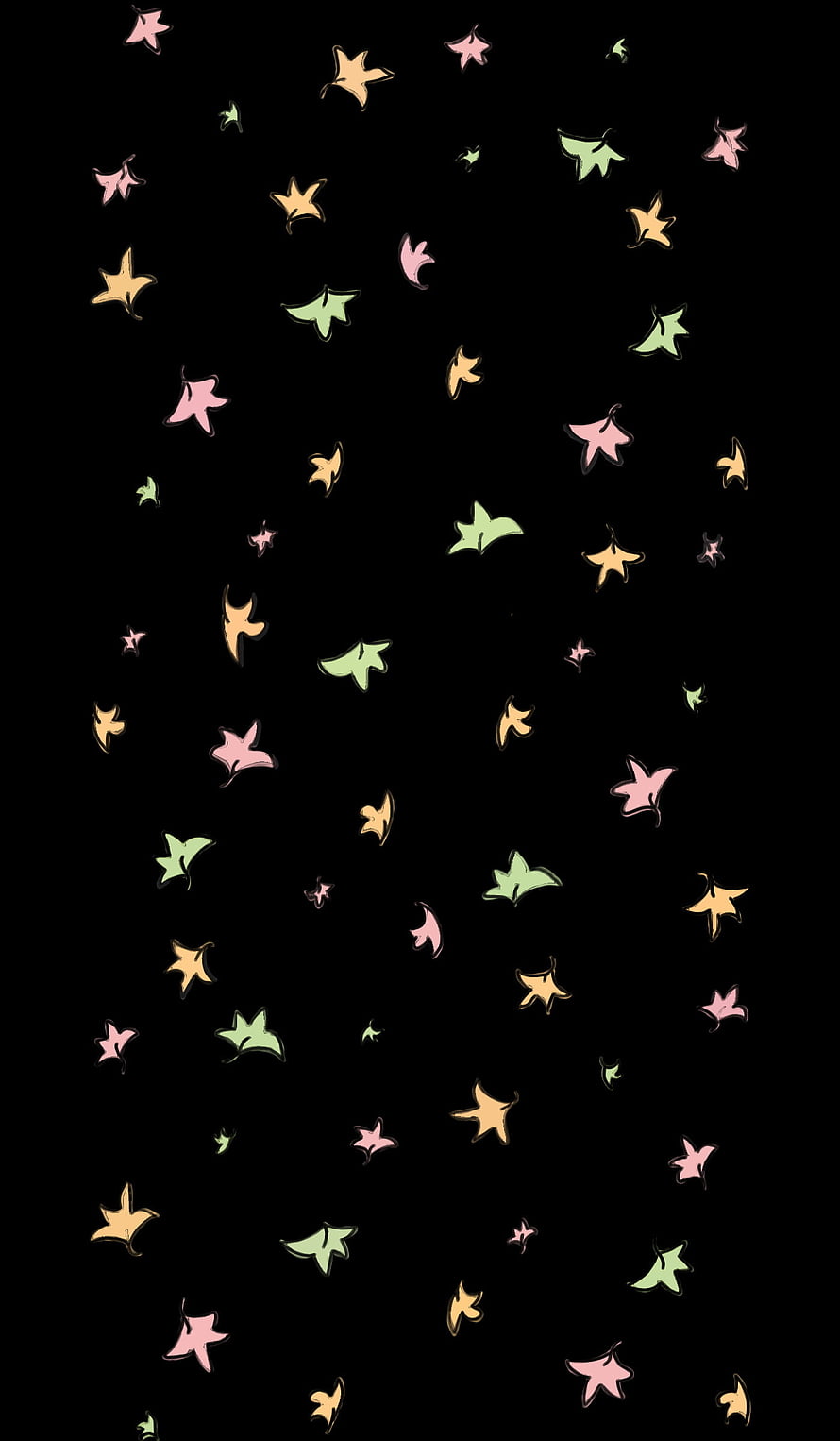 Heartstopper Falling Leaves Pattern on Black Background HD phone wallpaper
