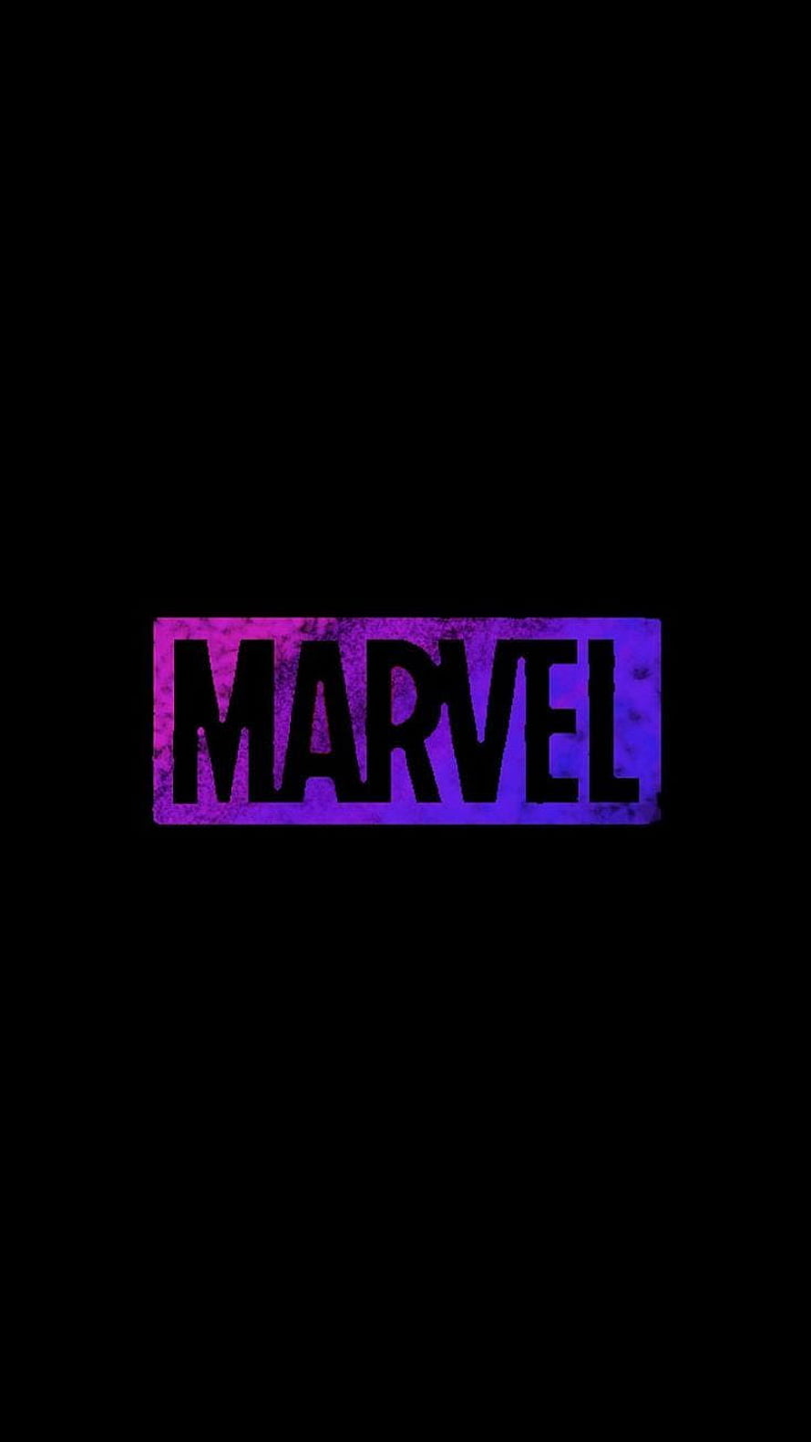 Marvel Logo With Purple And Blue Gradient On Black Background HD phone wallpaper