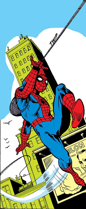 Spider-Man Swinging Through City Comic Book Art, Spiderman Web Swinging, Marvel comics, Spiderman comics HD phone wallpaper