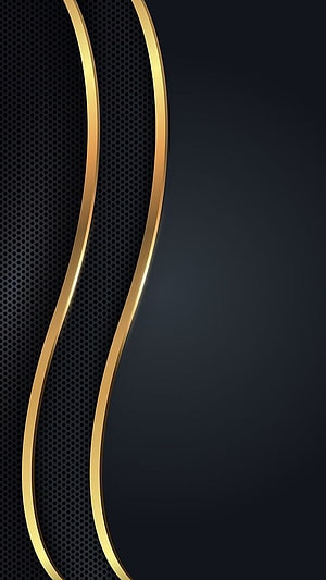 Elegant Black and Gold Abstract Wallpaper with Wavy Lines and Perforated Texture HD phone wallpaper
