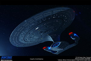 Star Trek The Next Generation USS Enterprise 1701-D Galaxy Class Starship in Deep Space HD wallpaper