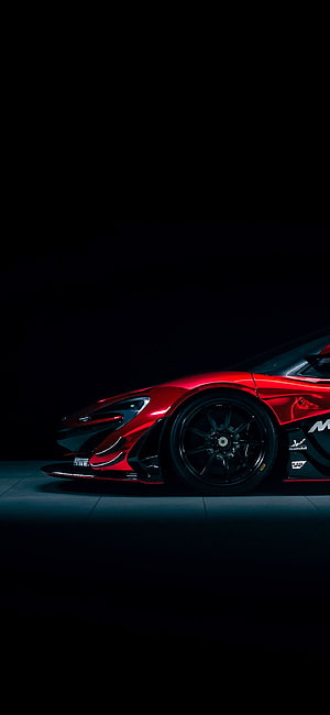 McLaren P1 GTR Red Super Car Front Quarter View in Dark Studio Setting HD phone wallpaper