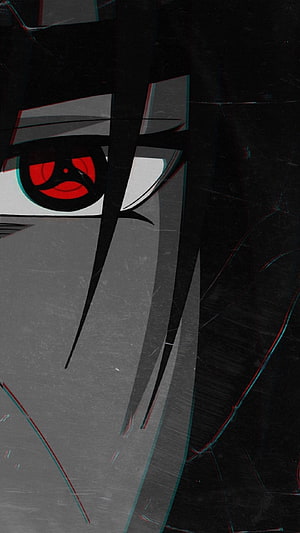 Sasuke Uchiha Sharingan Eye Close-Up Anime Wallpaper HD phone wallpaper