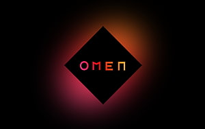 HP Omen Gaming Brand Logo with Neon Gradient on Black Background HD wallpaper
