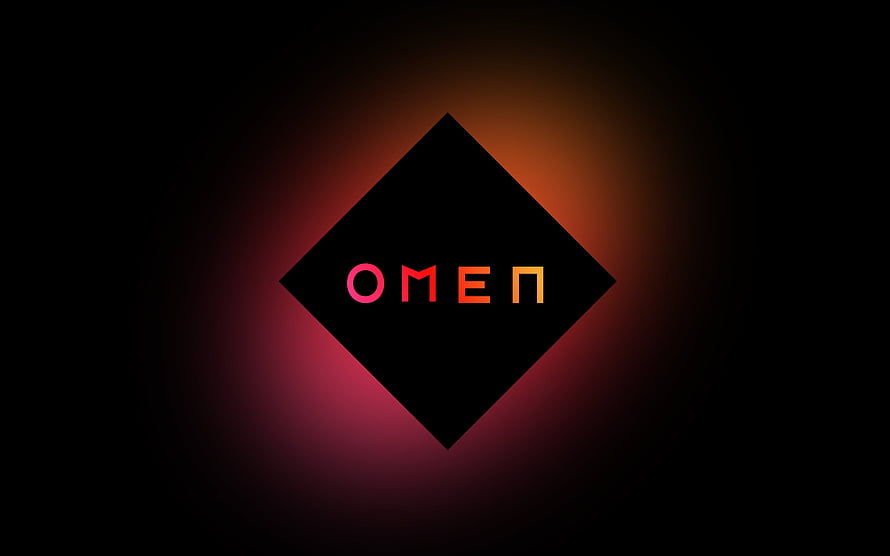 HP Omen Gaming Brand Logo with Neon Gradient on Black Background HD wallpaper