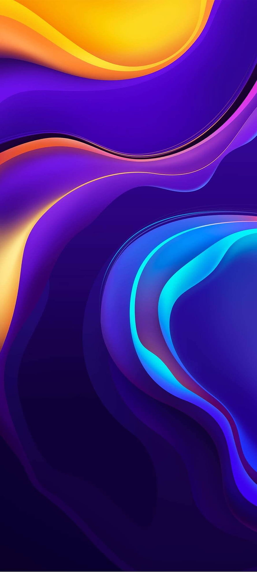 Abstract Fluid Gradient Wallpaper With Purple Blue And Orange Waves HD phone wallpaper