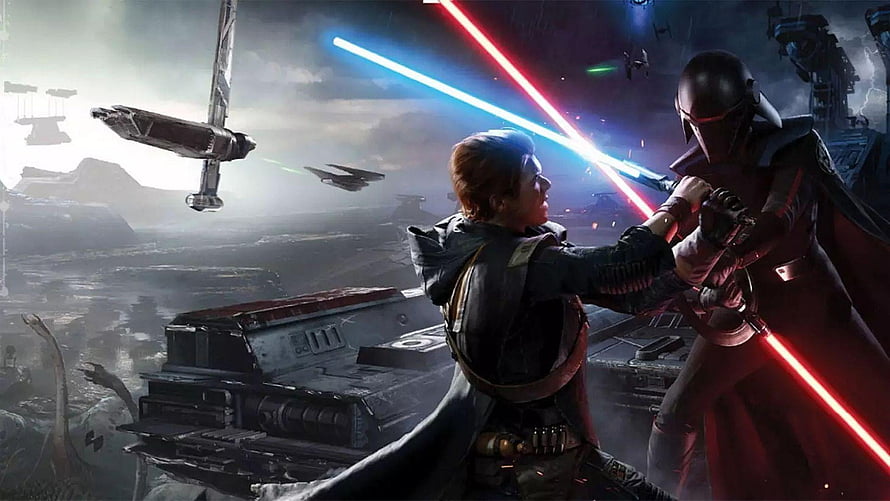 Star Wars Jedi Fallen Order Cal Kestis and Darth Vader Lightsaber Duel HD wallpaper